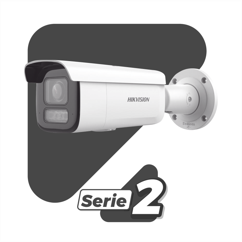 Camara Dual Light 2 Mic Integ Camara Bala IP 2MP / Lente Mot. 2.8 a 12 mm / 60 mts Luz Blanca + 60 mts IR / ACUSENSE / IP67 / IK