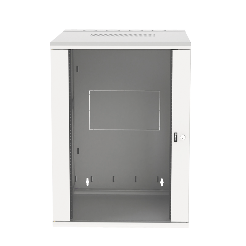 Gabinete PanZone de Montaje en Pared de 19in Puerta con Ventana de Seguridad 18 UR 762mm de Profundidad Color Blanco