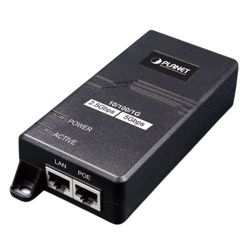 Inyector PoE 802.3 af/at Hasta 30 W con Puertos de 10/100/1000Mbps/ 2.5 Gbps/5 Gbps