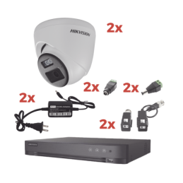 Kit Audio Bidireccional TurboHD 1080p / DVR 4 Canales / 2 Camaras Camara Eyeball ExteriorBocina y Mic. Int. / 2 Fuentes de Poder