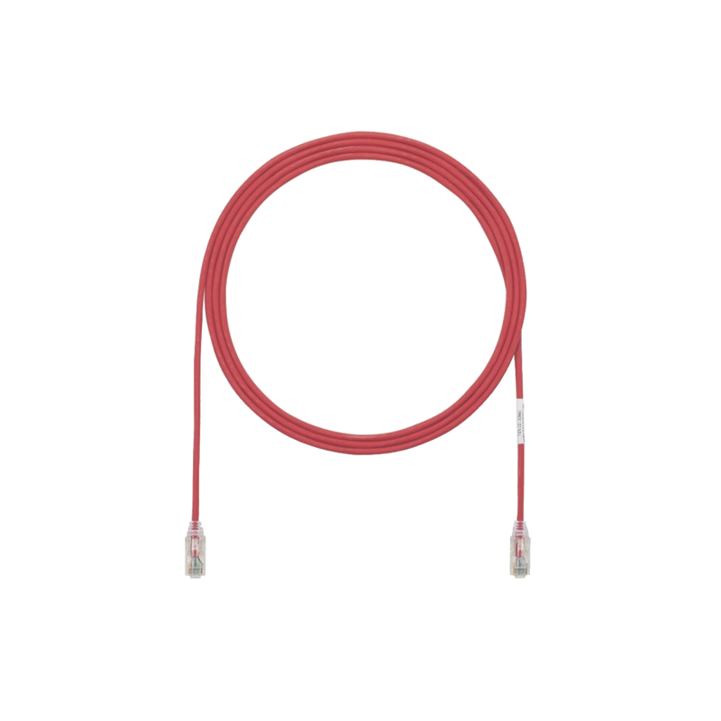 Cable de Parcheo TX6 UTP Cat6 Diametro Reducido (28AWG) Rojo 10ft