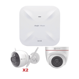 Kit de Camaras Wi-Fi EZVIZAccess Point Ruijie / Incluye 2 Piezas C3X / 1 Pieza C4W / 1 Access Poin RG-RAP6260G