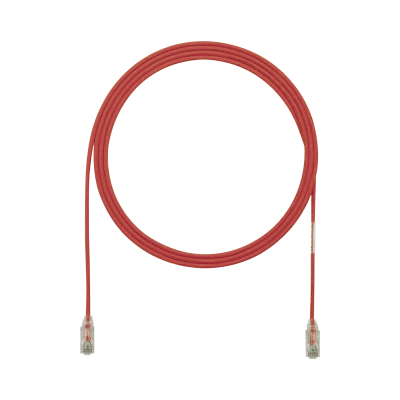 Cable de Parcheo TX6 UTP Cat6 Diametro Reducido (28AWG) Rojo 12ft