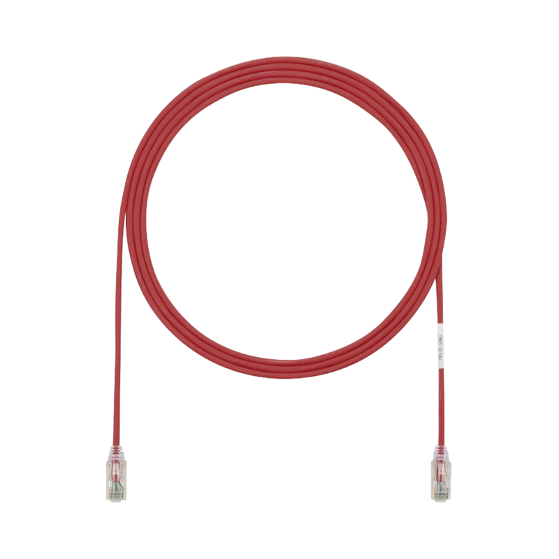 Cable de Parcheo TX6 UTP Cat6 Diametro Reducido (28AWG) Rojo 1ft