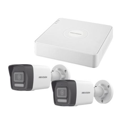 Kit IP 1080p 2 MP / NVR de 4 Canales4 PtosPoE / 2 Camaras Camara Bala IPMic. Int. / ColorVu Lite y ACUSENSE Lite