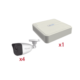 Kit IP 1080p 2 MP / NVR de 4 Canales4 PtosPoE / 4 Camaras IP Bala para Exteior