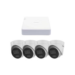 Kit IP 1080p 2 MP / NVR de 4 Canales4 PtosPoE / 4 Camaras IP Camara TurretMic. Int. / ColorVu y ACUSENSE Lite