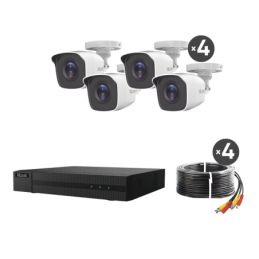 KIT TurboHD 1080p / DVR 4 canales / 4 Camaras Bala de Metal / H.265+ / 1 Fuente de Poder Profesional / Accesorios de Instalacion