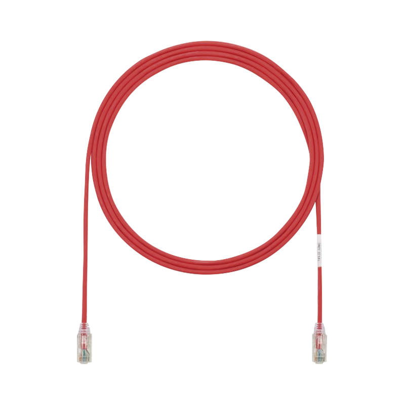 Cable de Parcheo TX6 UTP Cat6 Diametro Reducido (28AWG) Rojo 3ft