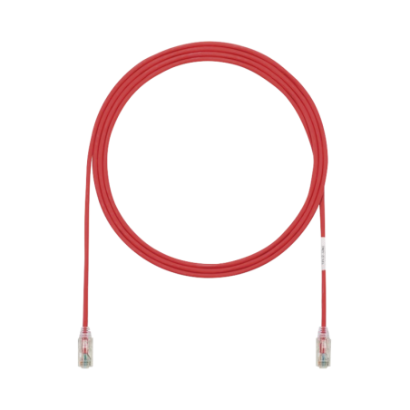 Cable de Parcheo TX6 UTP Cat6 Diametro Reducido (28AWG) Rojo 3ft