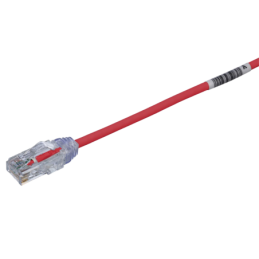 Cable de Parcheo TX6 UTP Cat6 Diametro Reducido (28AWG) Rojo 8in (20.2cm)