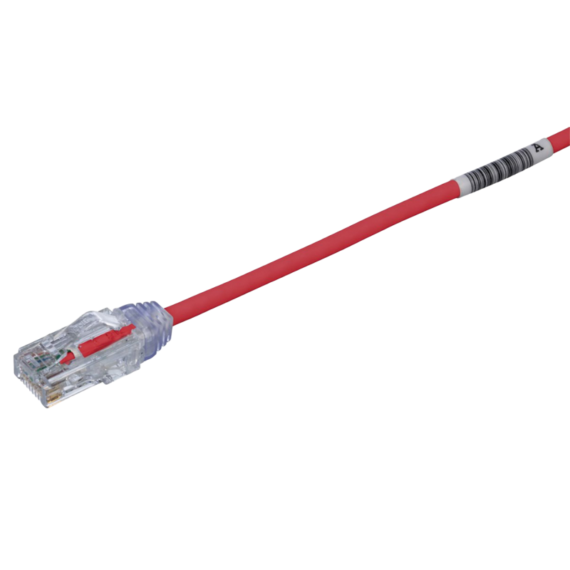 Cable de Parcheo TX6 UTP Cat6 Diametro Reducido (28AWG) Rojo 8in (20.2cm)