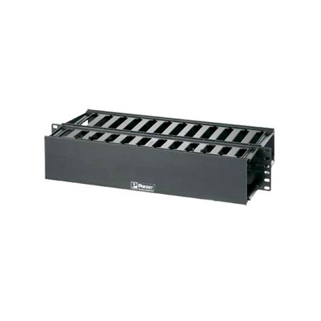 Organizador de Cables Horizontal PatchLink Doble Frontal y Posterior Para Rack de 19in 2UR