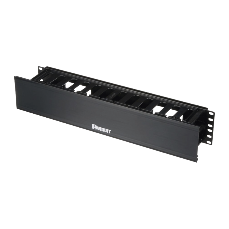 Organizador de Cables Horizontal PatchLink Sencillo Solo Frontal Con Tapa Extendida Para Rack de 19in 2UR