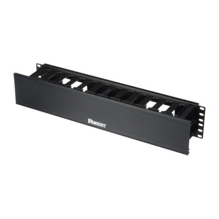 Organizador de Cables Horizontal PatchLink Sencillo Solo Frontal Con Tapa Extendida Para Rack de 19in 2UR