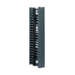 Organizador Vertical NetRunner Doble Frontal y Posterior Para Rack Abierto de 45 Unidades 4.9in de Ancho Color Negro