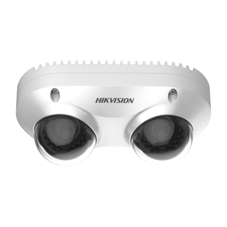 PanoVu Series / Lente Dual de 5 MP / 2 Lentes Fijos de 2.8 mm / Recomendado para Pasillos o Esquinas / IP67 / IK10 / PoE / WDR 1