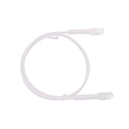 Cable de Parcheo Ultra Slim Con Bota Flexible UTP Cat6 - 0.30 cm Blanco Diametro Reducido