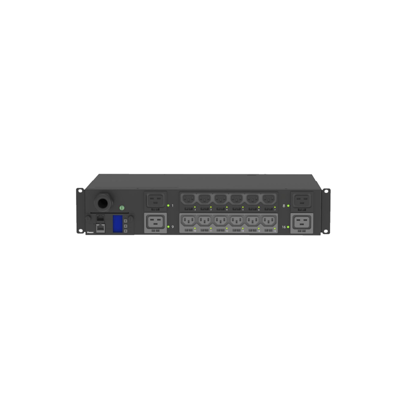 PDU Monitoreable y Switchable MS para Distribucion de Energia Enchufe de Entrada NEMA L6-30P Con 12 Salidas C13 y 4 Salidas