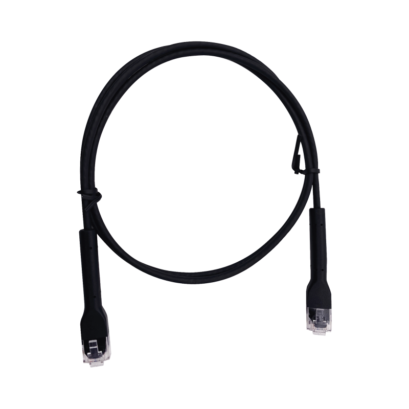 Cable de Parcheo Ultra Slim Con Bota Flexible UTP Cat6 - 1.5 m Negro Diametro Reducido