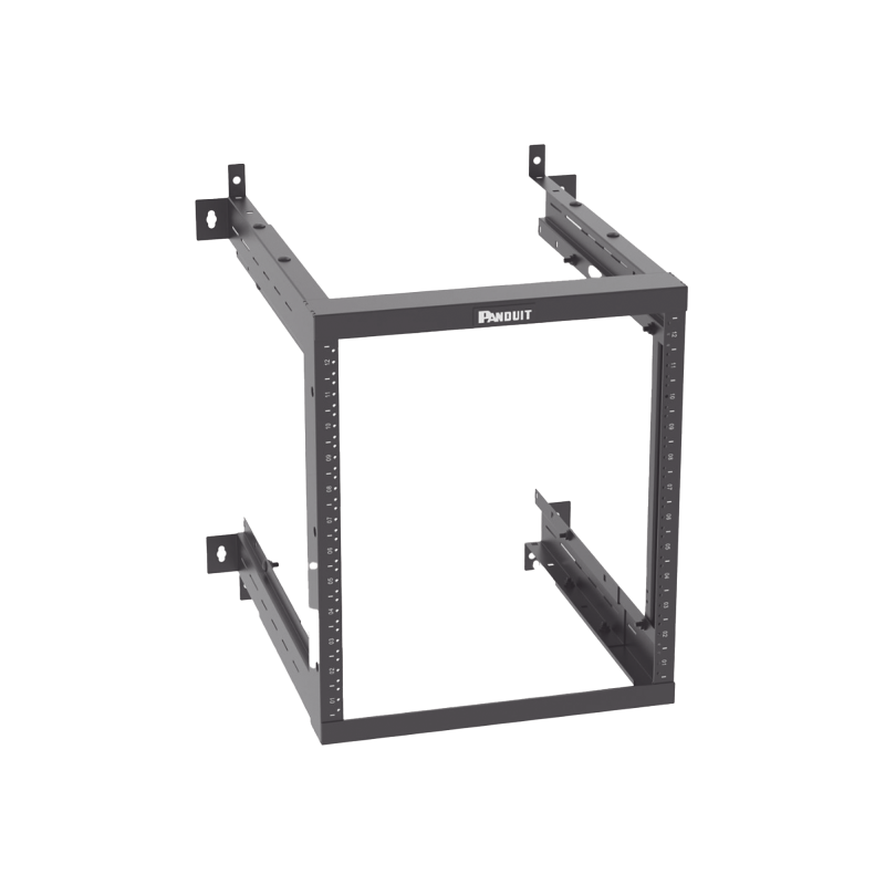 Rack PanZone de Montaje en Pared de 19in Profundidad Ajustable Rieles Numerados y Roscados 12-24 12 UR Color Negro