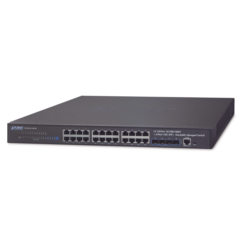 Switch Administrable Capa 3 24-Puertos 10/100/1000T + 4-Puertos 10G SFP+ Apilable