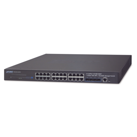 Switch Administrable Capa 3 24-Puertos 10/100/1000T + 4-Puertos 10G SFP+ Apilable