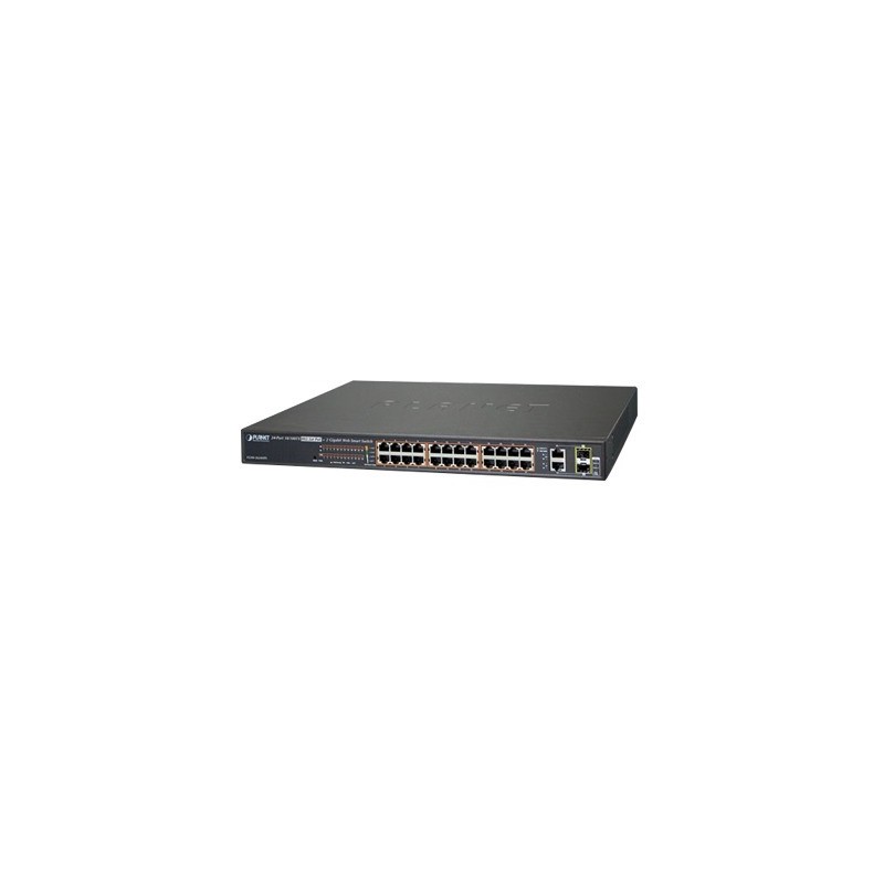 Switch administrable de 24 puertos 10/100TX PoE+ y 2 puertos combo TP/SFP Gigabit