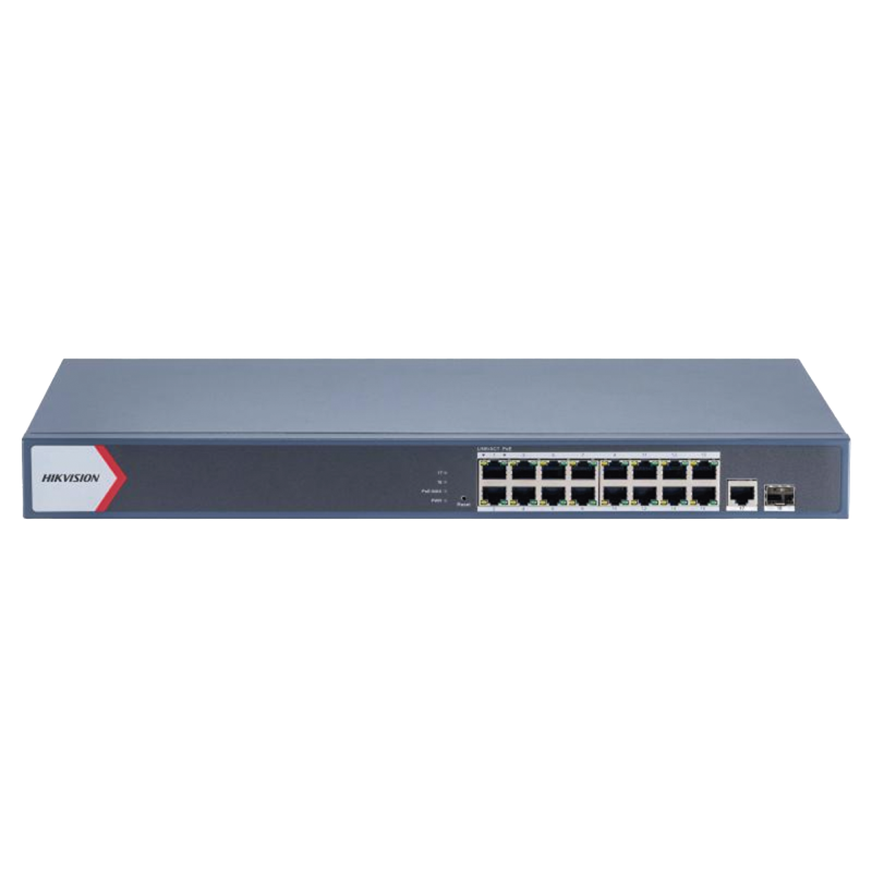 Switch Gigabit PoE+ / Administrable / 16 Ptos1000 Mbps PoE+ / 1 Puerto 1000 Mbps de Uplink / 1 Puerto SFP / Configuracion Remo