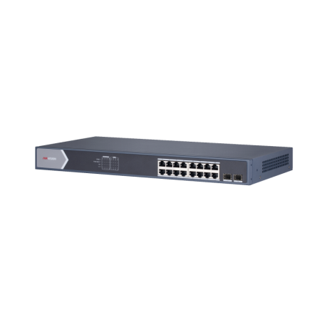 Switch Gigabit PoE+ / Administrable / 16 Ptos1000 Mbps PoE+ / 2 PtosSFP / Configuracion Remota desde Hik-ParnerPro / PoE has