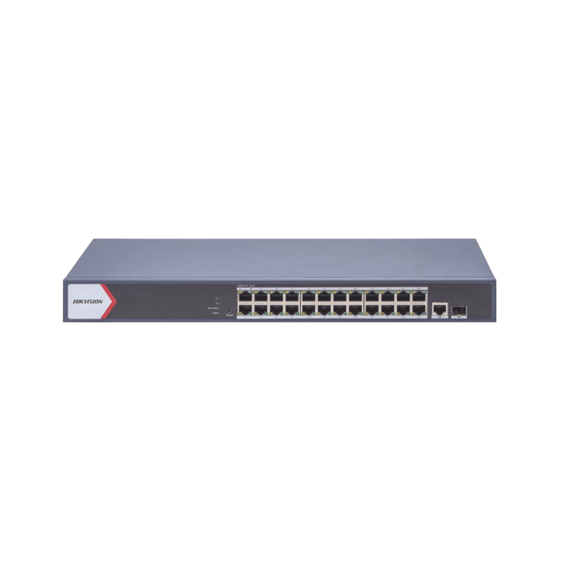 Switch Gigabit PoE+ / Administrable / 24 Ptos1000 Mbps PoE+ / 1 Puerto 100 uplink / 1 Puerto 1000 Mbps Uplink / 1 PtosSFP Up