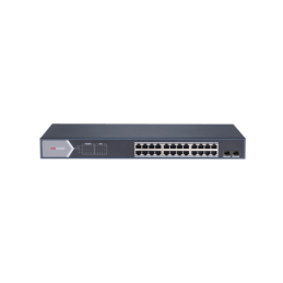 Switch Gigabit PoE+ / Administrable / 24 Ptos1000 Mbps PoE+ / 2 PtosSFP / Configuracion Remota desde Hik-PartnerPro / PoE Ex