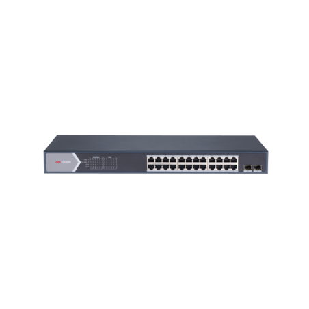 Switch Gigabit PoE+ / Administrable / 24 Ptos1000 Mbps PoE+ / 2 PtosSFP / Configuracion Remota desde Hik-PartnerPro / PoE Ex