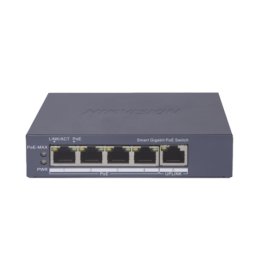 Switch Gigabit PoE+ / Administrable / 4 Ptos1000 Mbps PoE+ / 1 Puerto 1000 Mbps Uplink / Configuracion Nube Hik-PartnerPro / M