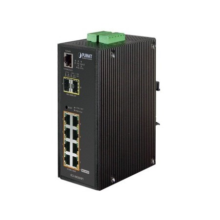 Switch Industrial Administrable Capa 2 8 puertos PoE Gigabit 802.3af/at 2 Puertos SFP de 1 / 2.5 Gigabit Entrada de Voltaje S