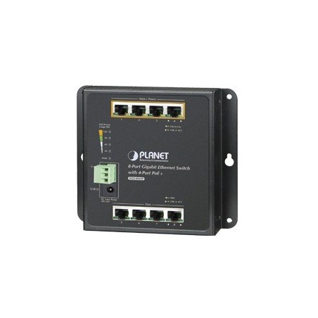 Switch Industrial No Administrable Multiple Montaje Pared Riel DIN y Magnetico 8 Puertos Gigabit con 4 puertos PoE 802.3at