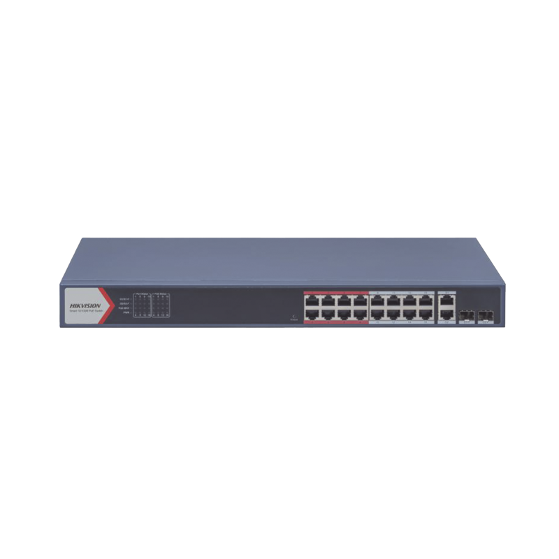 Switch Monitoreable PoE+ / 16 Ptos100 Mbps PoE+ / 2 Ptos1000 Mbps Uplink + 2 PtosSFP de Uplink / PoE hasta 300 Metros / Co