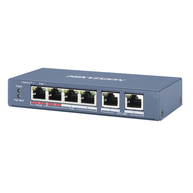 Switch PoE+ / No Administrable / 3 Ptos10/100 Mbps 802.3 af/at 30 W + 1 Puerto 100 Mbps Hi-PoE 60 W / 2 Ptos10/100 Mbps Upli