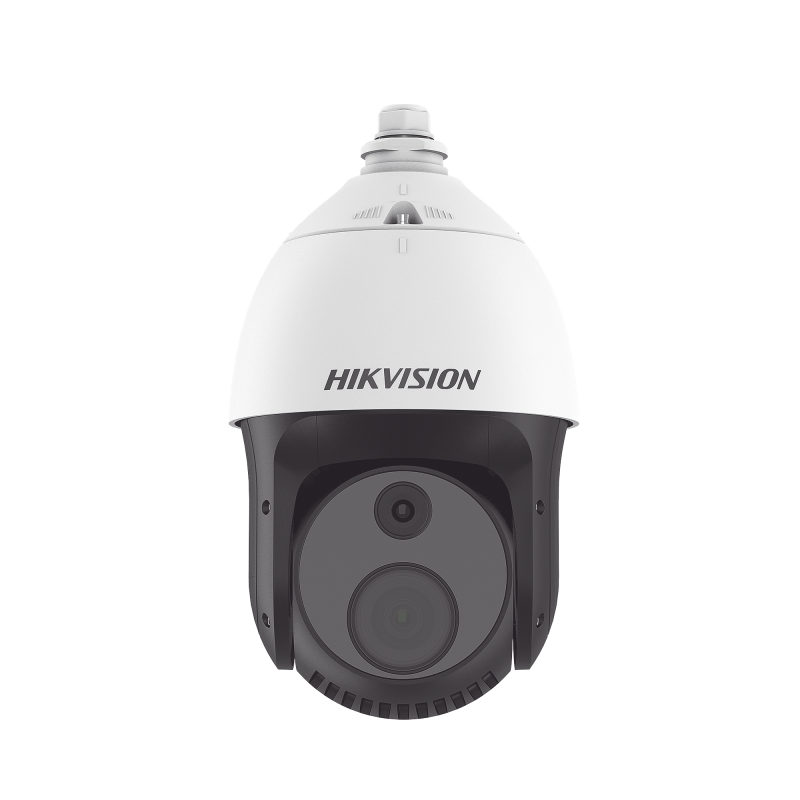 Camara PTZ IP Dual / Lente Termico 25 mm 384 X 288 / Lente optico 32X 2 MP / 100 mts IR / Termografia / WDR 120 dB / Exterior IP