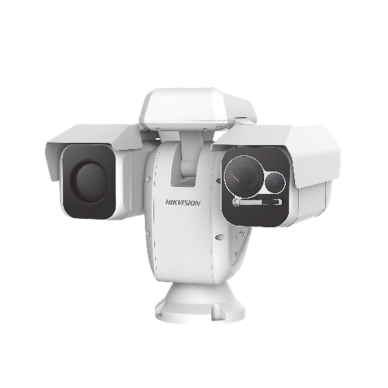 Camara Punta de Poste IP Dual / Termica 25 mm 384 X 288 + Optico 40X / 200 mts IR / IP66 / Deteccion de Temperatura / microSD