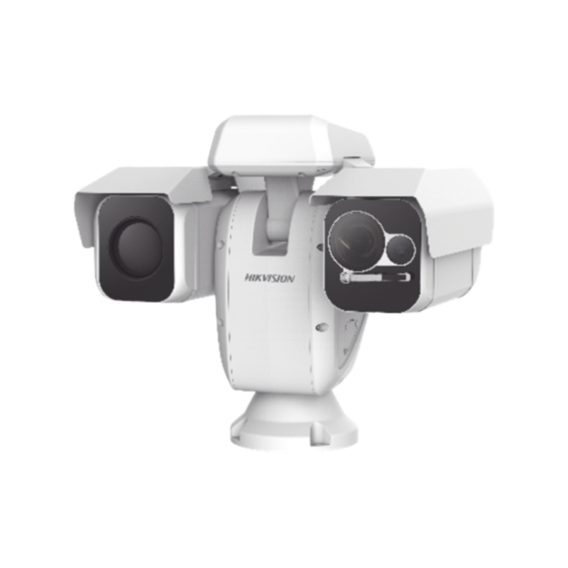 Camara Punta de Poste IP Dual / Termica 50 mm 384 X 288 + Optico 40X 4 MP / 800 mts IR / IP66 / Deteccion de Temperatura / micro