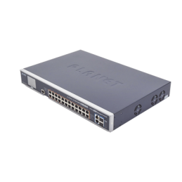 Switch Administrable L3 24 puertos Gigabit PoE 802.3bt 2 puertos 10G SFP+ Pantalla Tactil Fuente Redundante 600W