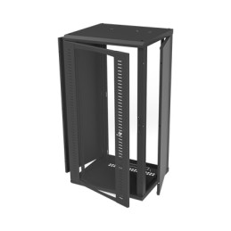 Gabinete para Montaje en Pared, Puerta de Cristal Templado, Cuerpo Fijo con Rack 19" de 24 Unidades