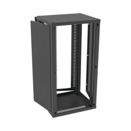 Gabinete para Montaje en Pared, Puerta de Cristal Templado, Cuerpo Fijo con Rack 19" de 24 Unidades