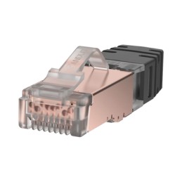 Plug RJ45 Cat6A Blindado, Para Cable Calibre 23-24 AWG, Chapado en Oro de 50 micras, Paquete de 100 piezas