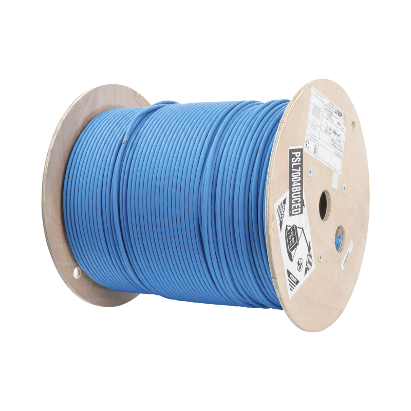 Bobina de Cable  Blindado S/FTP de 4 pares Cat7 Inmune a Ruido e Interferencias LSZH  Azul Bobina de 500 m