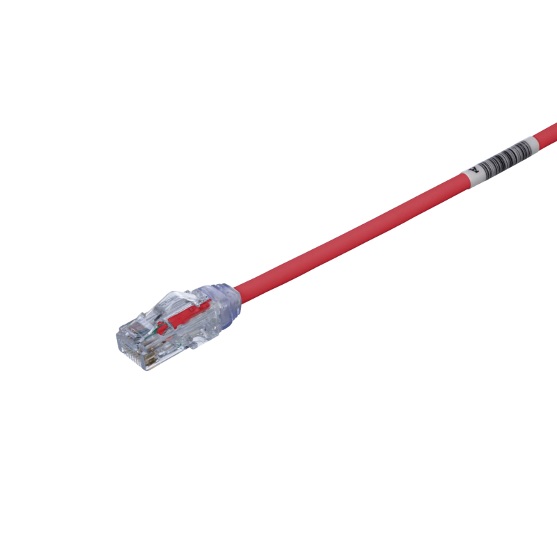 Cable de Parcheo UTP Cat6A CM/LSZH Diametro Reducido (28AWG) Rojo 1ft