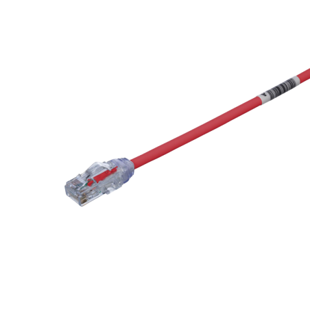 Cable de Parcheo UTP Cat6A CM/LSZH Diametro Reducido (28AWG) Rojo 1ft