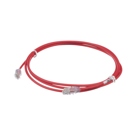 Cable de Parcheo UTP Cat6A CM/LSZH Diametro Reducido (28AWG) Rojo 7ft