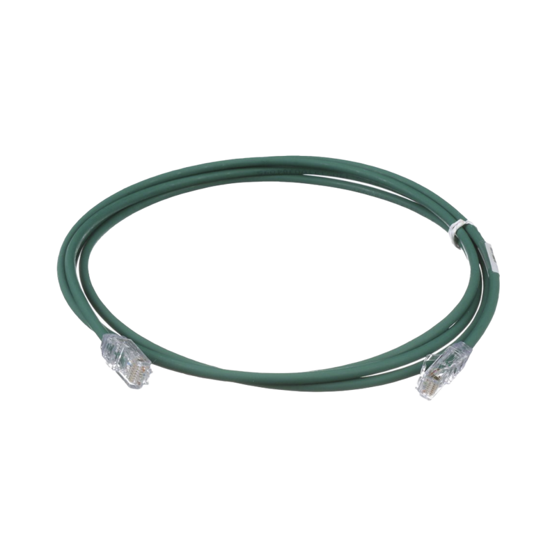 Cable de Parcheo UTP Cat6A CM/LSZH Diametro Reducido (28AWG) Verde 3 ft